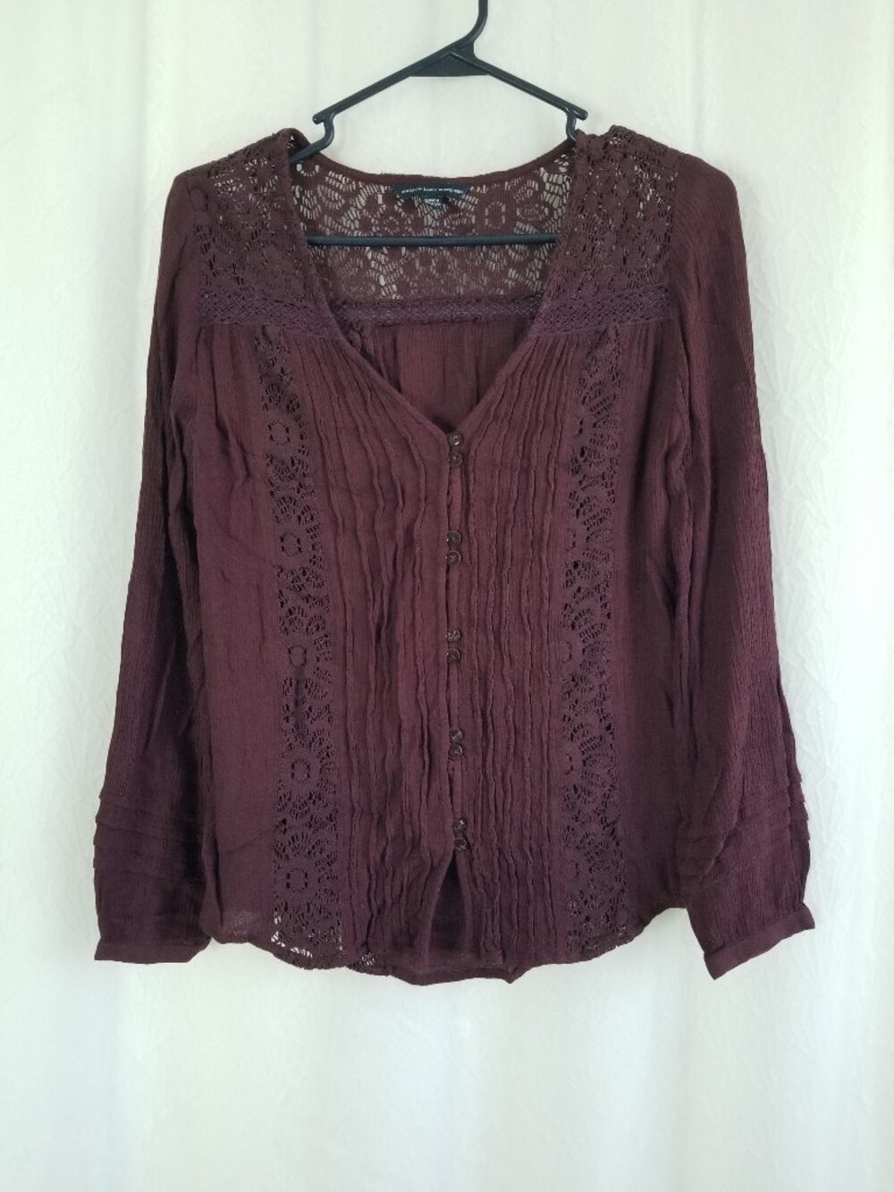American Eagle Outfitters Lace Boho Blouse SP Bohemian